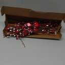 Childom Valentines Decorations,6 Pcs Artificial Flowers Heart Picks with Berries Red Pink Flowers for Valentines Tree Mothers Day Decorations for Home Office Room Table Anniversary Party Decor