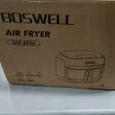 BOSWELL Glass Air Fryer, 7.5QT with Transparent Fry Bowl, Circulating Heating, Temperature Control, Air Fryer Roast, Dishwasher Safe