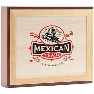 Front Porch Classics | Mexican Train Domino Set in Wooden Collector Box from Front Porch Classics for 2 to 8 Players Ages 8 and Up