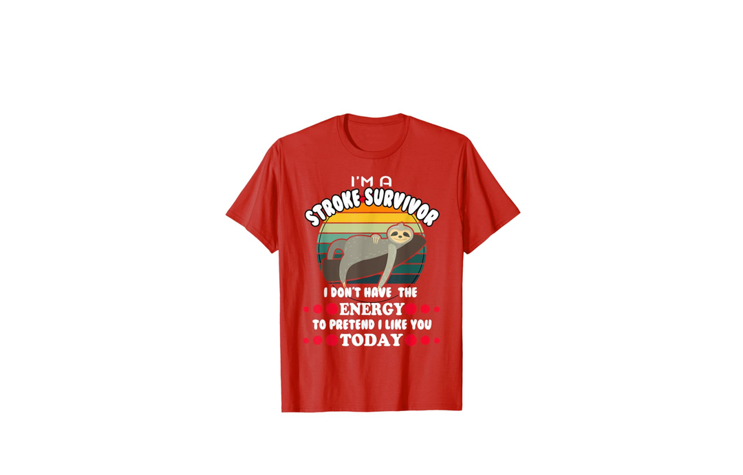 Funny Stroke Survivor T-Shirt, M (RED)