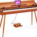 Vangoa Digital Piano 88 Keys Weighted Hammer Action Home Full size Digital Piano Keyboard for Adult Beginner with Furniture Stand, Flip Key Cover (black accessories, black accessories)