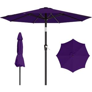 AreShark 9 FT Patio Umbrella for Outdoor, Outdoor Table Umbrella with Push Button Tilt and Crank, Outdoor Patio Umbrellas with 8 Sturdy Ribs for Market, Garden, Pool (Dark Purple)