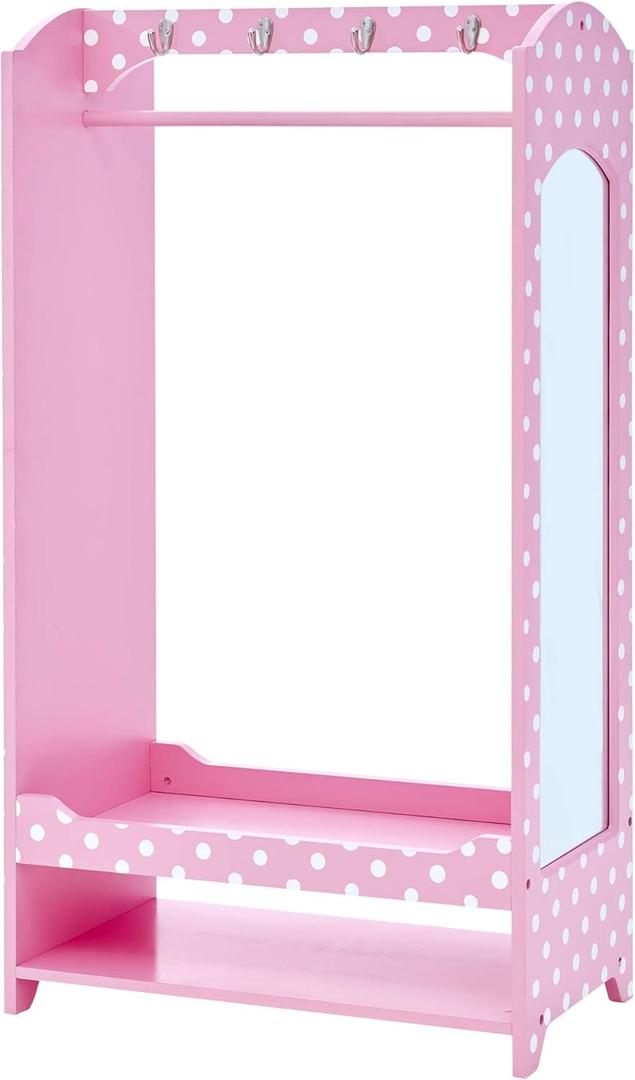 Teamson Kids Fashion Polka Dot Prints Bella Toy Dress Up Unit - Pink / White