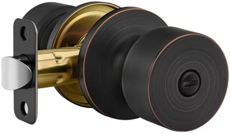 Goldenwarm Oil Rubbed Bronze Door Knobs Interior, Privacy Door Knob Bronze Door Knobs Interior Bulk Privacy Door Knobs for Bedroom Bathroom (1 Pack)