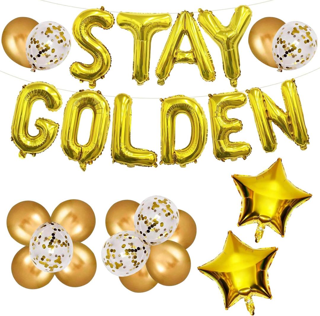 Gold Birthday Decorations Golden Birthday Decor Golden Birthday Decorations For Girls Gold Party Decor Golden Girls Party Supplies Golden Girls Party Decorations Stay Golden Balloons