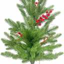 Rotating Artificial Christmas Tree w/Music String Lights Gold Stand Battery Operated Green Fake Trees 2.2ft Realistic Holiday Dcor Gifts for Indoor Christmas Advent Calendar New Year