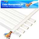 Delamu Beige Cord Hider, 85in Cord Covers for 3-4 Wires on Wall, Beige Cable Hider Cable Management, Easy Set up Wire Hiders Wire Covers for Cords on Wall, TV Cables Cover Concealer, 6X W1.18 H0.67in