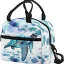 Insulated Lunch Bag Sea Turtle Lunch Box Lightweight Lunchbag Meal Prep Bags with Adjustable Shoulder Strap for Travel School Office Work Picnic Hiking Beach Fishing