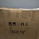 JUBEST 28in x 84in Glass Sliding Barn Door with 5ft Hardware kit, 3-Panel Black Aluminum Frame and Clear Tempered Glass Modern French Door, Easy to Install