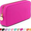Embla Makeup Bag Travel Cosmetics Pouch and Toiletry Bag, Nylon Zipper Pouch Purse, Cute Make Up Organizer Storage Tote for Women Girls, Waterproof Travel Skincare Case, Small Makeup Bags, Fuchsia