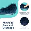 Crave Naturals Glide Thru Detangling Hairbrush that Glides Through Tangles For Wet, Dry and Damaged Hair - Gentle Detangler Styling Tool for Adults, Kids, Men and Women - 7.5 x 3 in, Turquoise