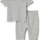 Amazon Essentials x Sofia Grainge Unisex Toddlers and Babies Pant & Top Set (6-9 Months, Navy Tapered Stripe)