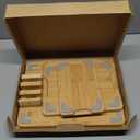 3 Packs Bamboo Cutting Board Set with Holder Wood Cutting Boards for Kitchen with Juice Grooves Built-in Handles, Ideal Charcuterie & Chopping for Meat Vegetables Fruits Kitchen Gift for Home Cooks 