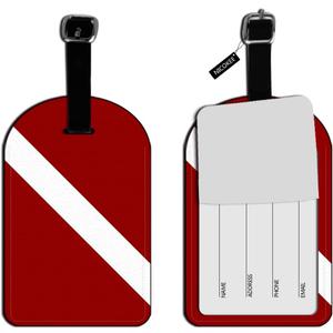 Flag-Scuba Diver Dive Leather Luggage ID Tag Suitcase Carry-On Travel Bag Label Luggage ID Tag - 1 pack (4.3 x 2.76 Inch, Xlp-au-0041)