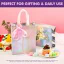 PACKINNO 15 Pcs Iridescent Gift Bags with Handles, 8x4x10 Inch Holographic Reusable Gift Bags Medium Size, Ideal for Birthday, Christmas, Party Favors, Wedding, Holidays, Valentines