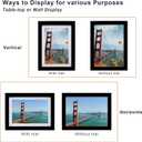 KINLINK 5x7 Picture Frame Black Set of 4, Wooden Photo Frames Matted 4x6 with Plexiglass for 4x6 with Mat or 5x7 without Mat for Table and Wall Display