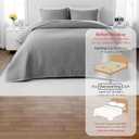 Max Oversized California King Quilt Set  112"x106" Soft Washed 3-Layer Lightweight Bedspread with Multi-Lock Quilting, Minimalist Nordic Bedding, All-Season Quilt Set (1 Quilt + 2 Pillow Shams) Grey