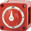 Blue Sea Systems 4Position Mini Selector Battery Switch, Red, 6007 mSeries