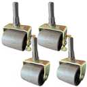 Metal Stem Heavy Duty Rollers Casters Wheels for Bed Frame, Set of 4 (2 Locking, 2 Non Locking)
