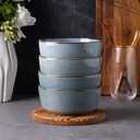 GBHOME Ceramic Cereal Bowls Set of 4 for Kitchen, 22oz Stoneware Soup Bowls Set for Cereal Soup, Modern Kitchen Bowls for Meal, Dishwasher &Microwave Safe, Reactive-Space Blue