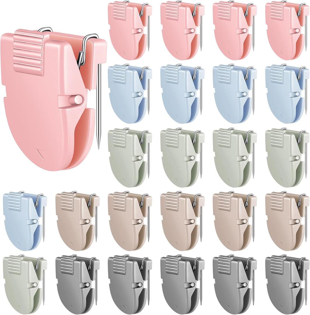 Feifeiya 25 Pcs Cubicle Clips Fabric Panel Cubicle Accessories Fabric Partition Panel Wall Clip Office Photos Wall for Notes Memos Standard Size, 40-Sheet Capacity (Morandi Color)