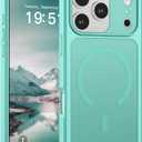 SUPFINE Magnetic for iPhone 17 Pro Case (Compatible with MagSafe)(Military Grade Drop Protection)(Camera Protection) Translucent Matte Shockproof Phone Cover 2025,Blue Green