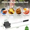 AILITOR Double Pie Iron Sandwich Maker for Camping, Cast Iron Campfire Pie Cooker, Campfire Cooking Equipment Mountain Pie Maker