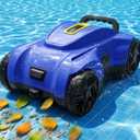 LanOcean Cordless Automatic Pool Cleaner Robot, Efficient Pool Vacuum Robot w/Self-Parking, 120Min Runtime, Auto Debris Removal, Ideal for Daily Maintenance of Flat Above Ground & Inground Pools-Blue