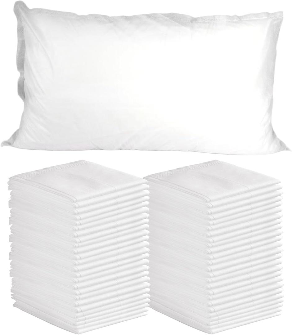 Disposable Pillowcases, 50PCS Disposable Pillow Case Covers, Soft Non-Woven Fabric Disposable Pillow Cases for Medical, Hospital, Hotels, SPA Tattoo Lash Pillow Covers, White, 21 in x 30 in, 21x30inch