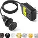 Garbage Disposal Air Switch Kit Sink Top Waste Disposal Long Stainless Steel Black On/Off Air Button Food and Waste Disposals Part by Etoolcity, UL Listed