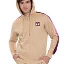 Marvel Spider-Man Mens Zip Up Athletic Track Hoodie Beige Cream Spiderman XX-Large (XXL)