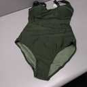 B2prity Women's Mesh One Piece Swimsuit Tummy Control Sexy Bathing Suit Push Up Swim Suit Slimming Swimwear (Medium, Army Green)