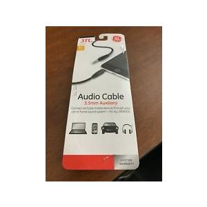 GE 33544 3.5mm Auxiliary Audio Cable, 3ft 2 Pack