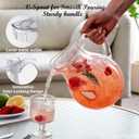 2 Quart Plastic Pitcher, Clear Water Pitcher with Lid, Fridge Jug, BPA-Free, Shatter-Proof, Great for Iced Tea, Lemonade, Juice, Milk, and More (2 Quart/72oz)