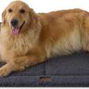 Joydeco Low Profile Dog Crate Mat Reversible Bed Pad, Washable Dog Pad Mat with Ultra Soft Fleece, Compact Design Kennel Beds Mats for Extra Large Medium Small Pets, 44" x 32" Dark Gray