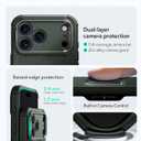 ESR for iPhone 17 Pro Phone Case with Stand, 23ft Military-Grade Drop Protection with Camera Control, Shock-Absorbing Rugged Cover, Compatible with MagSafe Accessories, Cyber Series, Green