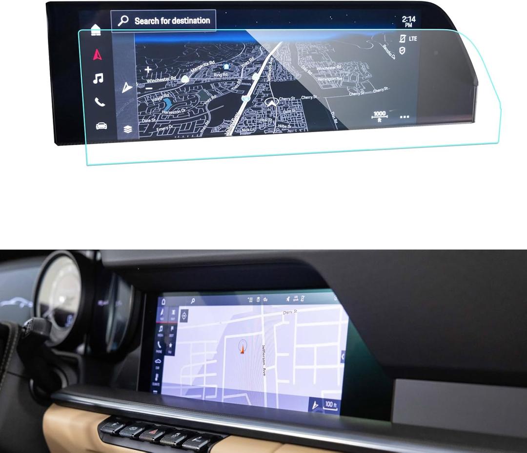 LUWU for 2021-2025 Porsche 911 Turbo 911 Carrera Screen Protector 10.9Inch 2024 Porsche 911 Accessories 911 Turbo Navigation Protective Film 2025 911 Turbo Carrera Touchscreen Protector Tempered Glass