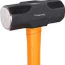 10 LB Sledge Hammer with Heavy Duty Construction, 35-Inch Fiberglass Handle, Overstrike Protection, Textured Grip