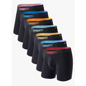 Separatec Dual Pouch Mens Underwear Breathable Cooling Rayon Made from Bamboo Underwear Men, Boxer Briefs and Trunks 7 Pack, XXL