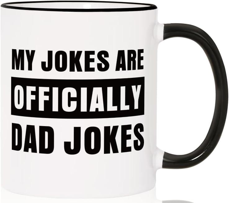 Aurahouse New Dad Gifts First Time, Officially Dad Jokes Mug, Pregnancy Announcement for Husband Funny, Gifts for New Dads Girl Dad, Daddy to Be Gift for 1st Time Dads Baby Shower Fathers Day (11 Ounces)
