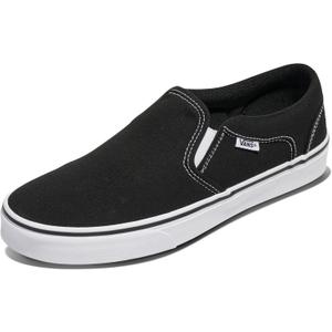 Vans Men's Asher Slip-On Shoe (11, Black/White)