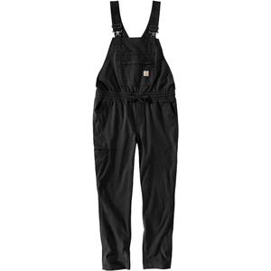 Carhartt Women's Force Relaxed Fit Ripstop Bib Overall (Medium Tall, Black)