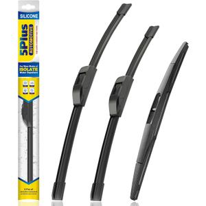 5 PLUS Silicone Windshield Wipers Replacement for 2013-2017 Subaru Crosstrek /2012-2016 Subaru Impreza /2009-2014 Nissan Murano Wiper Blades(Set of 3), Windshield Wiper Blades For My Car-26"/16"/12"