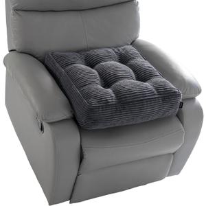 HIGOGOGO Tufted Corduroy Recliner Seat Cushion for Elderly, High Density Foam Large Square Seat Cushion for Recliner Chair, Floor Pillow, Office Chair, Car, No Pressure on Thighs, 20x20x4