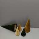 5 Pcs 12" 10" 6" Christmas Cone Tree Decorations Christmas Neutral Velvet Table Centerpieces Decor Flocked Farmhouse Tiered Tray Ornament Xmas Tree for Home Entryway Tabletop Centerpiece Decor (Retro)