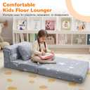 MeMoreCool Kids Tri-Fold Sofa Bed Glow Star Floor Mattress & Foldable Futon Chair Convertible Toddler Couch | Soft Plush Lounge Mat | Playroom Furniture | Includes Pillow