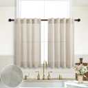 KOUFALL 30 Inch Curtains Length,Sheer Cafe Linen Farm House Curtains 2 Panels for Farmhouse Kitchen Decor (36"W x 30"L (Pack of 2))