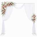 Wokceer 8FT x 8FT Backdrop Stand Heavy Duty Pipe and Drape Kit, Adjustable Square White Backdrop Stand for Wedding Birthday Party Photo Shoot Background