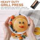 Layhit 9 Pieces Griddle Breakfast Kit, Including Precise Portion Control Pancake Batter Dispenser with Handle, Iron Cast Burger Presses, 6 Pcs Egg Rings, Basting Brush for Cooking Accessories Set