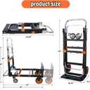 Upgraded 3 in 1 Folding Hand Truck, 500lbs Capacity Heavy Duty Convertible Dolly cart with Rubber Wheels, Collapsible Hand Truck Foldable with Telescopic Handle, Trolley for Moving, Office, Warehouse